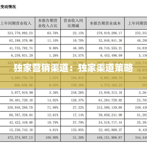 獨(dú)家營銷渠道：獨(dú)家渠道策略 