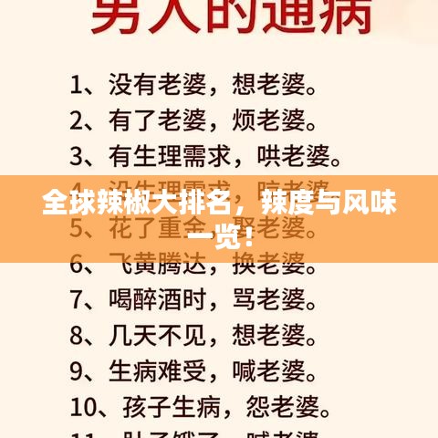 全球辣椒大排名，辣度與風(fēng)味一覽！