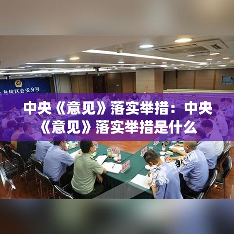 中央《意見》落實(shí)舉措：中央《意見》落實(shí)舉措是什么 