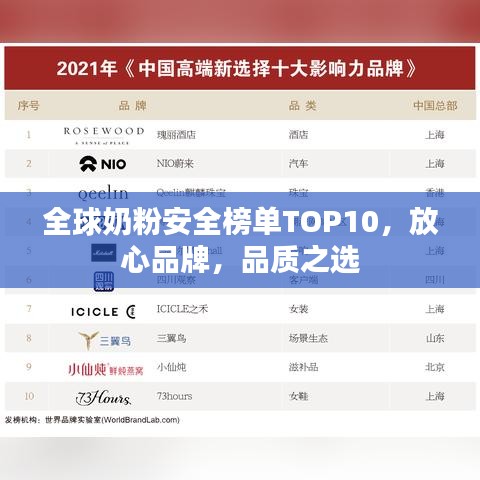 全球奶粉安全榜單TOP10，放心品牌，品質(zhì)之選