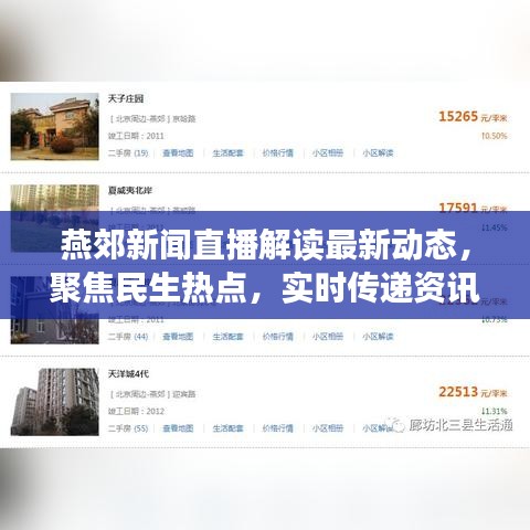 燕郊新聞直播解讀最新動(dòng)態(tài)，聚焦民生熱點(diǎn)，實(shí)時(shí)傳遞資訊情報(bào)